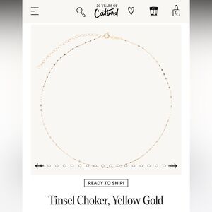 Catbird 	Tinsel Choker, Yellow Gold
